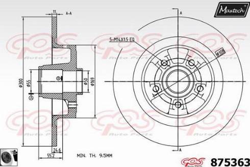 Maxtech 875363.0065 - Kočioni disk www.molydon.hr