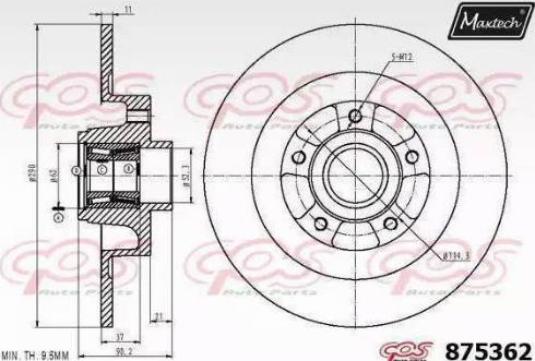 Maxtech 875362.6065 - Kočioni disk www.molydon.hr