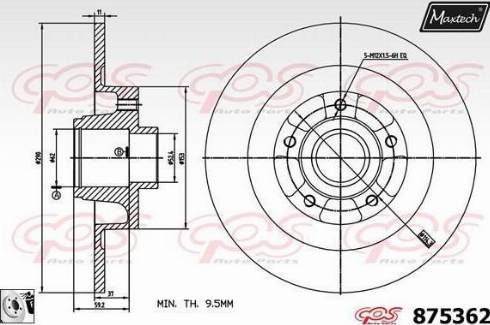 Maxtech 875362.0085 - Kočioni disk www.molydon.hr