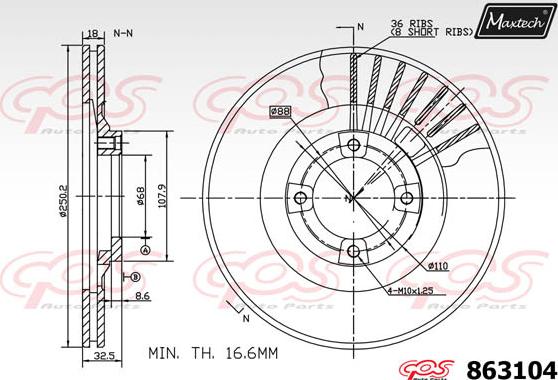 Maxtech 875305 - Kočioni disk www.molydon.hr