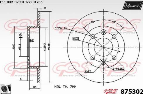 Maxtech 875302.0060 - Kočioni disk www.molydon.hr