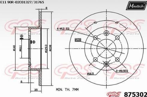 Maxtech 875302.0000 - Kočioni disk www.molydon.hr