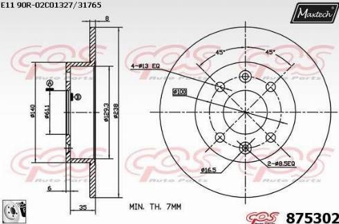 Maxtech 875302.0080 - Kočioni disk www.molydon.hr