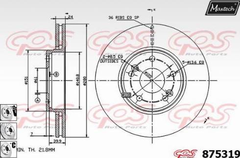 Maxtech 875319.6980 - Kočioni disk www.molydon.hr