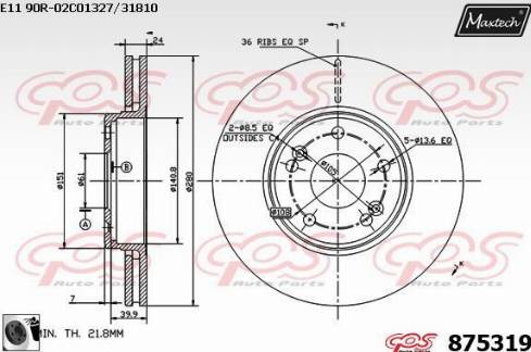 Maxtech 875319.0060 - Kočioni disk www.molydon.hr