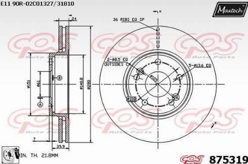 Maxtech 875319.0080 - Kočioni disk www.molydon.hr