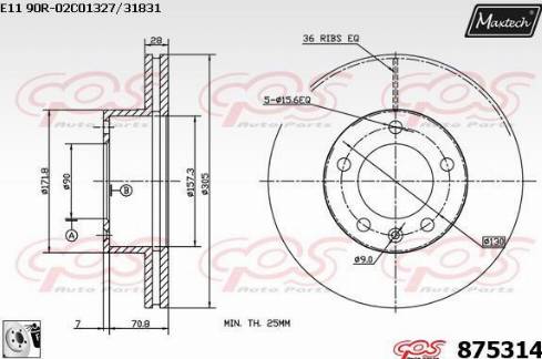 Maxtech 875314.0080 - Kočioni disk www.molydon.hr