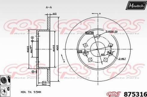 Maxtech 875316.6060 - Kočioni disk www.molydon.hr