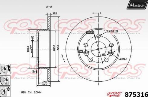 Maxtech 875316.6880 - Kočioni disk www.molydon.hr