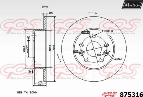 Maxtech 875316.0000 - Kočioni disk www.molydon.hr