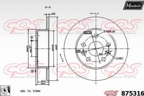 Maxtech 875316.0080 - Kočioni disk www.molydon.hr