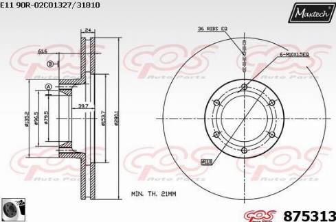 Maxtech 875313.0060 - Kočioni disk www.molydon.hr