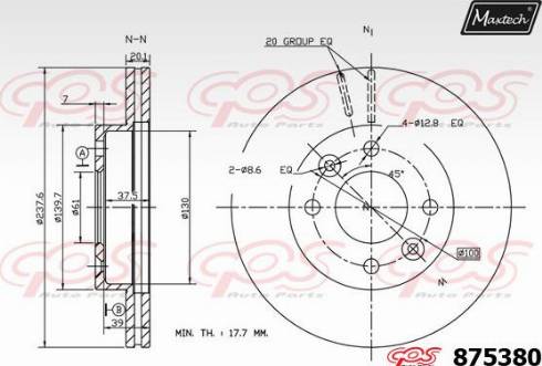 Maxtech 875380.0000 - Kočioni disk www.molydon.hr