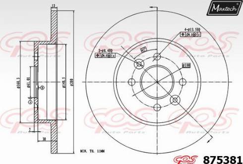 Maxtech 875381.0000 - Kočioni disk www.molydon.hr