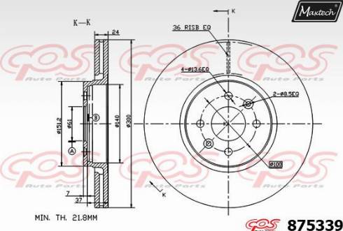 Maxtech 875339.0000 - Kočioni disk www.molydon.hr