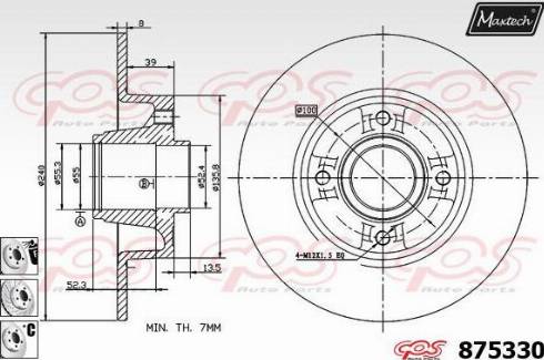 Maxtech 875330.6885 - Kočioni disk www.molydon.hr