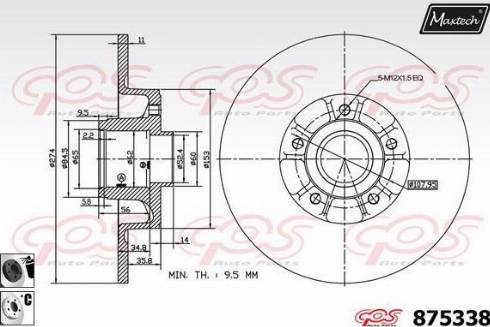 Maxtech 875338.6065 - Kočioni disk www.molydon.hr