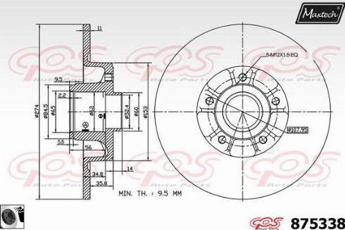 Maxtech 875338.0065 - Kočioni disk www.molydon.hr