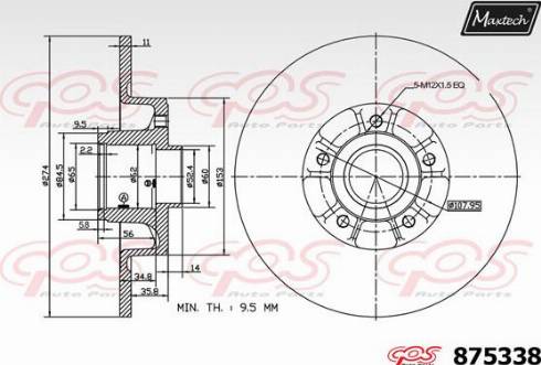 Maxtech 875338.0005 - Kočioni disk www.molydon.hr