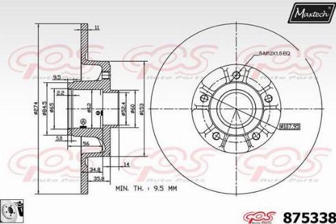 Maxtech 875338.0085 - Kočioni disk www.molydon.hr