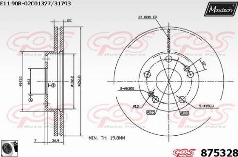 Maxtech 875328.0060 - Kočioni disk www.molydon.hr