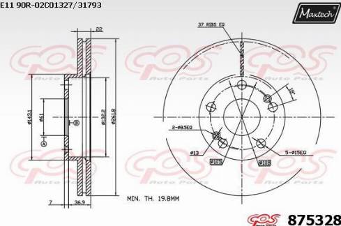 Maxtech 875328.0000 - Kočioni disk www.molydon.hr