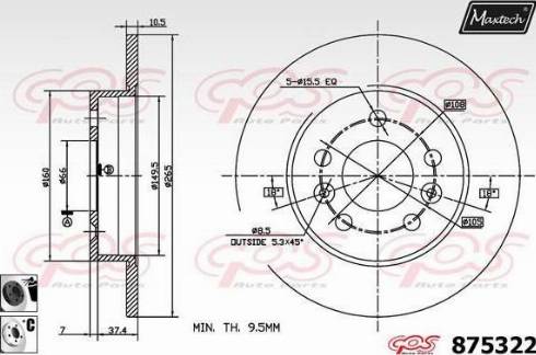 Maxtech 875322.6060 - Kočioni disk www.molydon.hr