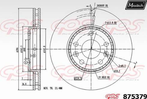 Maxtech 875379.0000 - Kočioni disk www.molydon.hr