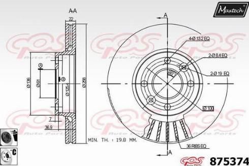 Maxtech 875374.6060 - Kočioni disk www.molydon.hr