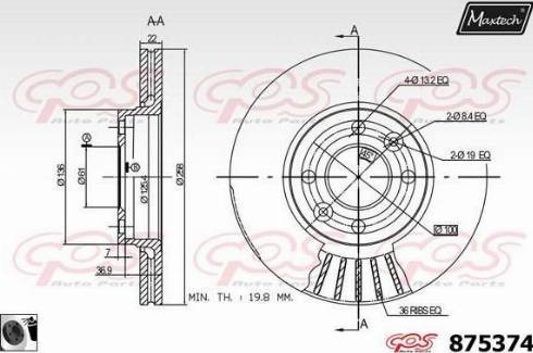 Maxtech 875374.0060 - Kočioni disk www.molydon.hr