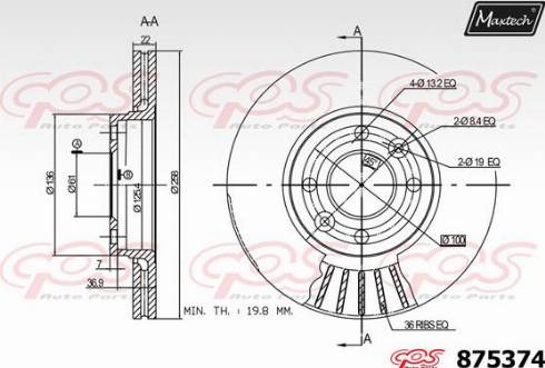 Maxtech 875374.0000 - Kočioni disk www.molydon.hr