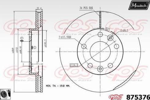 Maxtech 875376.0060 - Kočioni disk www.molydon.hr