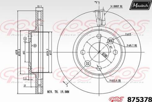 Maxtech 875378.0000 - Kočioni disk www.molydon.hr