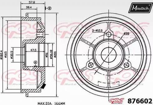 Maxtech 876602.0006 - Bubanj kočnica www.molydon.hr