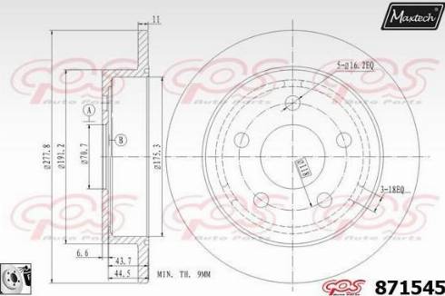 Maxtech 871545.0080 - Kočioni disk www.molydon.hr