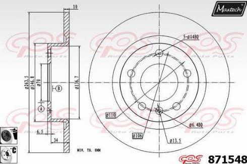 Maxtech 871548.6060 - Kočioni disk www.molydon.hr