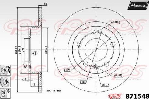 Maxtech 871548.6880 - Kočioni disk www.molydon.hr