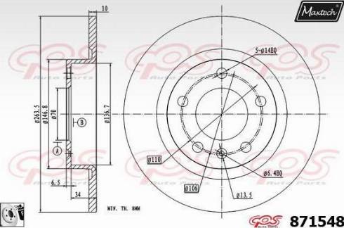 Maxtech 871548.0080 - Kočioni disk www.molydon.hr