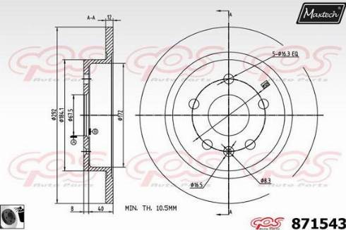 Maxtech 871543.0060 - Kočioni disk www.molydon.hr