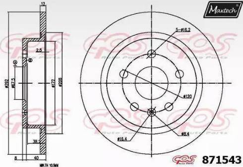 Maxtech 871543.0000 - Kočioni disk www.molydon.hr