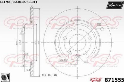 Maxtech 871555.0060 - Kočioni disk www.molydon.hr