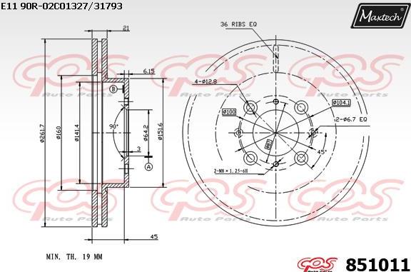 Maxtech 871550 - Kočioni disk www.molydon.hr