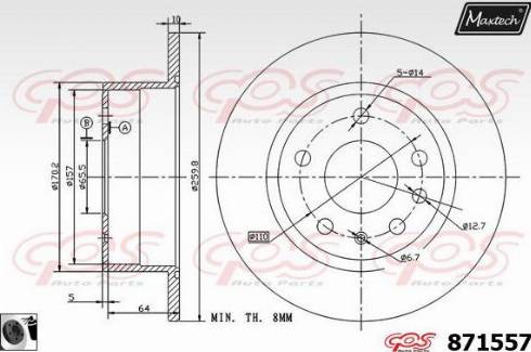 Maxtech 871557.0060 - Kočioni disk www.molydon.hr