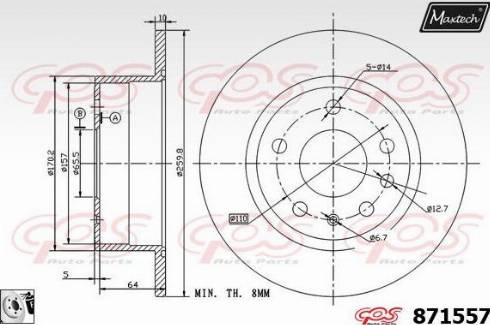 Maxtech 871557.0080 - Kočioni disk www.molydon.hr