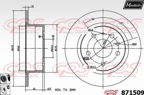 Maxtech 871509.6060 - Kočioni disk www.molydon.hr