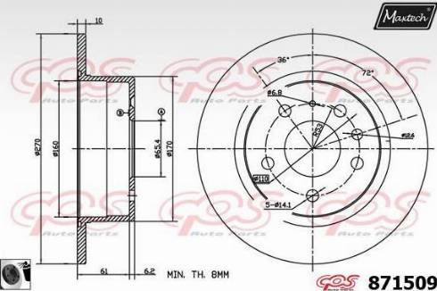 Maxtech 871509.0060 - Kočioni disk www.molydon.hr