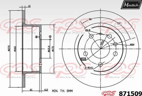 Maxtech 871509.0000 - Kočioni disk www.molydon.hr