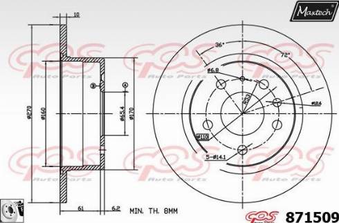 Maxtech 871509.0080 - Kočioni disk www.molydon.hr