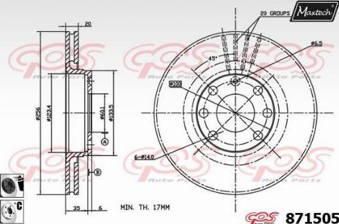 Maxtech 871505.6060 - Kočioni disk www.molydon.hr