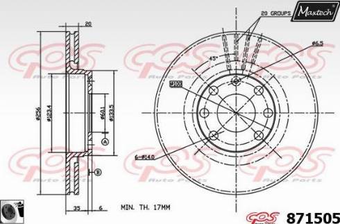 Maxtech 871505.0060 - Kočioni disk www.molydon.hr